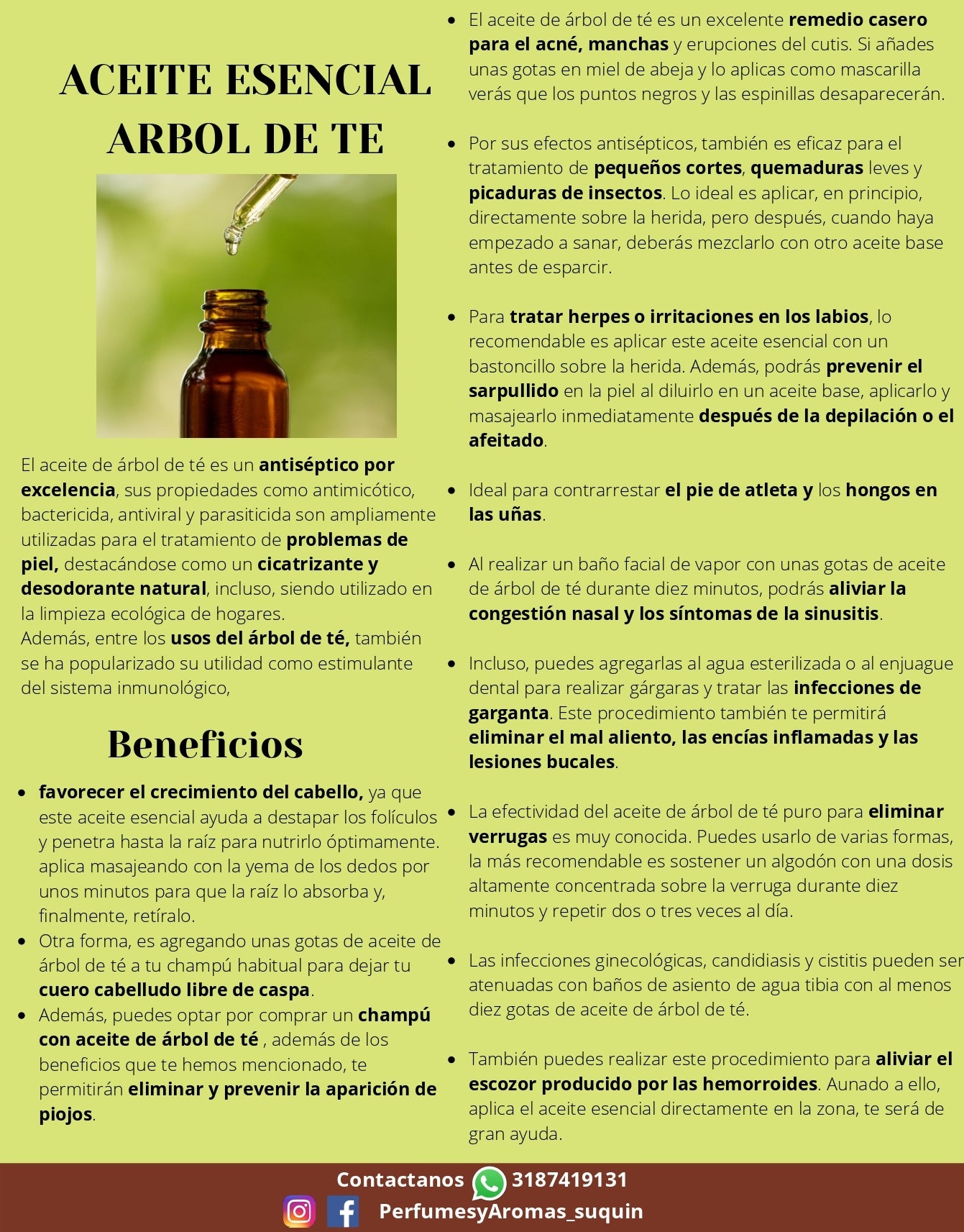 Aceite esencial de árbol de té